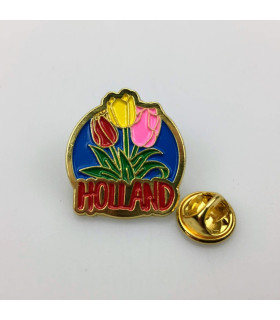 Pin molen met tulpen Holland goud Pin molen met tulpen Holland goud
