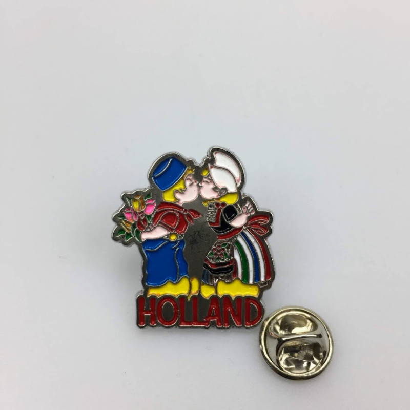 Pin kussend paar Holland zilver Pin kussend paar Holland zilver