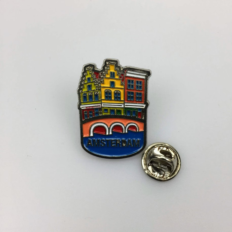 Pin huisjes Amsterdam zilver Pin huisjes Amsterdam zilver