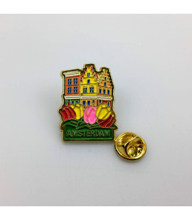 Pin huisjes Amsterdam goud Pin huisjes Amsterdam goud