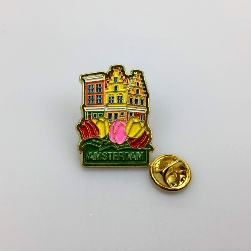 Pin huisjes Amsterdam goud Pin huisjes Amsterdam goud
