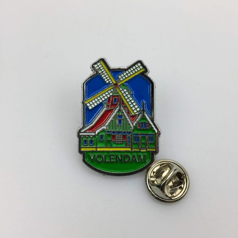 Pin Molen Huisjes Volendam zilver Pin Molen Huisjes Volendam zilver