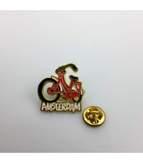 Pin fiets rood Amsterdam goud Pin fiets rood Amsterdam goud