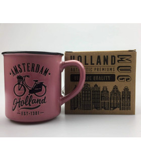 Mok Amsterdam Holland Fiets Roze Mok Amsterdam Holland Fiets Roze