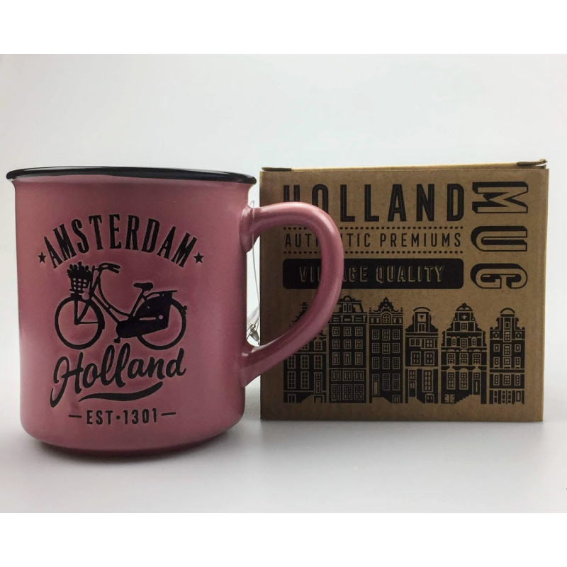 Mok Amsterdam Holland Fiets Roze Mok Amsterdam Holland Fiets Roze
