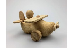 Vliegtuig van houten klompje