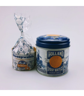 Stroopwafels in blik Holland delftsblauw Stroopwafels in blik Holland delftsblauw