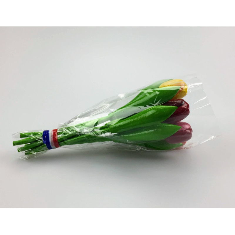 Boeket van 9 houten tulpen 20 cm Multi Color 1 Boeket van 9 houten tulpen 20 cm Multi Color 1