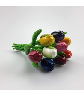 Boeket van 9 houten tulpen 20 cm Multi Color 1 Boeket van 9 houten tulpen 20 cm Multi Color 1