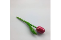 Houten tulp pen roze-rood