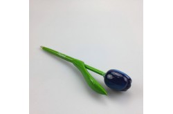 Houten tulp pen blauw-wit