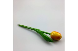 Houten tulp pen geel-oranje