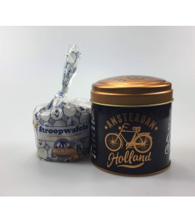 Stroopwafels in blik Amsterdam Holland goud Stroopwafels in blik Amsterdam Holland goud