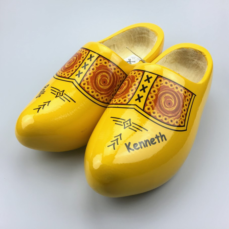 Klompen met naam geel [boerengele uitvoering]