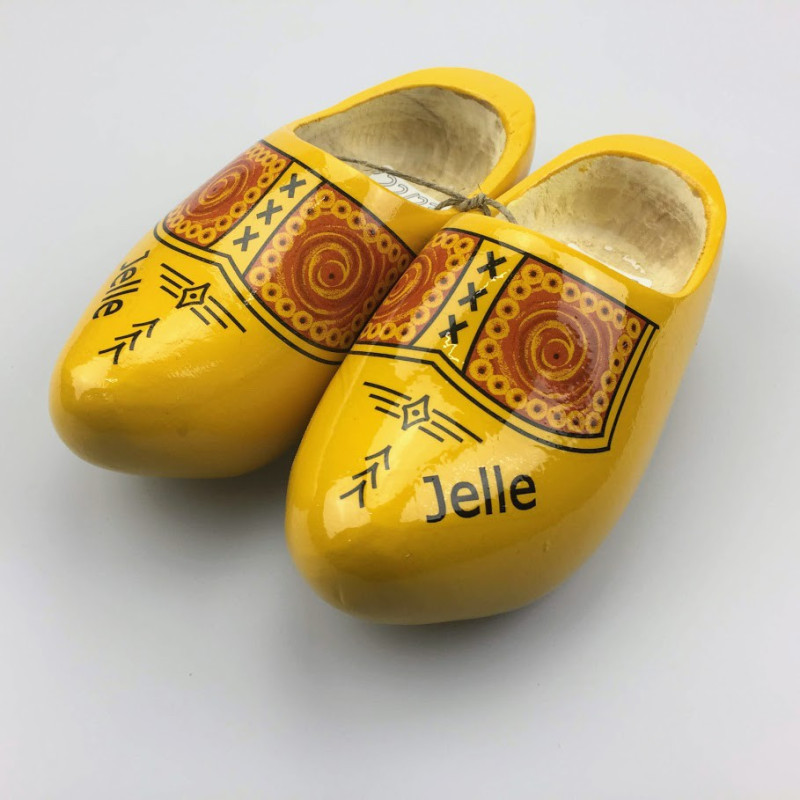 Klompen met naam geel [boerengele uitvoering]