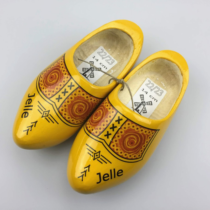 Klompen met naam geel [boerengele uitvoering]