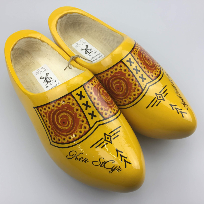 Klompen met naam geel [boerengele uitvoering]