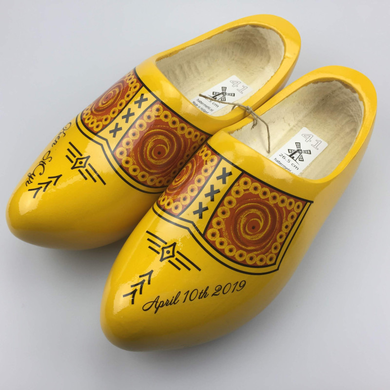 Klompen met naam geel [boerengele uitvoering]