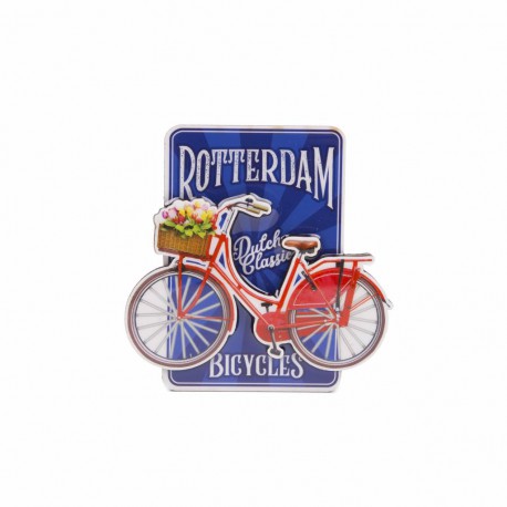Magneet MDF fiets op blauw Rotterdam