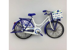 Miniatuur fiets delftsblauw 23 x 13 cm + naam