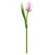 Houten tulp op steel 34 cm White pink