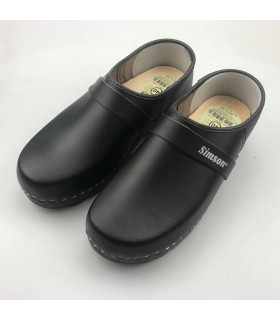 Simson lederen klompen met PU lichtgewicht zool en dichte hiel 