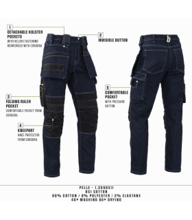 Brams Paris Pelle 1.3550/X11 Holsterpocket Spijkerbroek Brams Paris Pelle 1.3550/X11 Holsterpocket Spijkerbroek