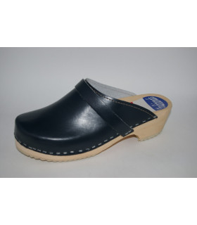 Lederen damesklompen classic blauw Lederen damesklompen classic blauw
