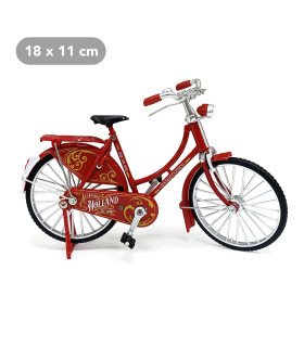 Miniatuurfiets rood vintage Holland 18 x 11 cm