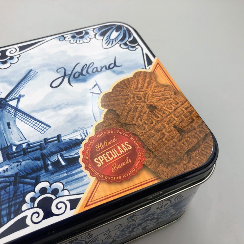 Speculaas in blik Holland Delfts Blauw Speculaas in blik Holland Delfts Blauw