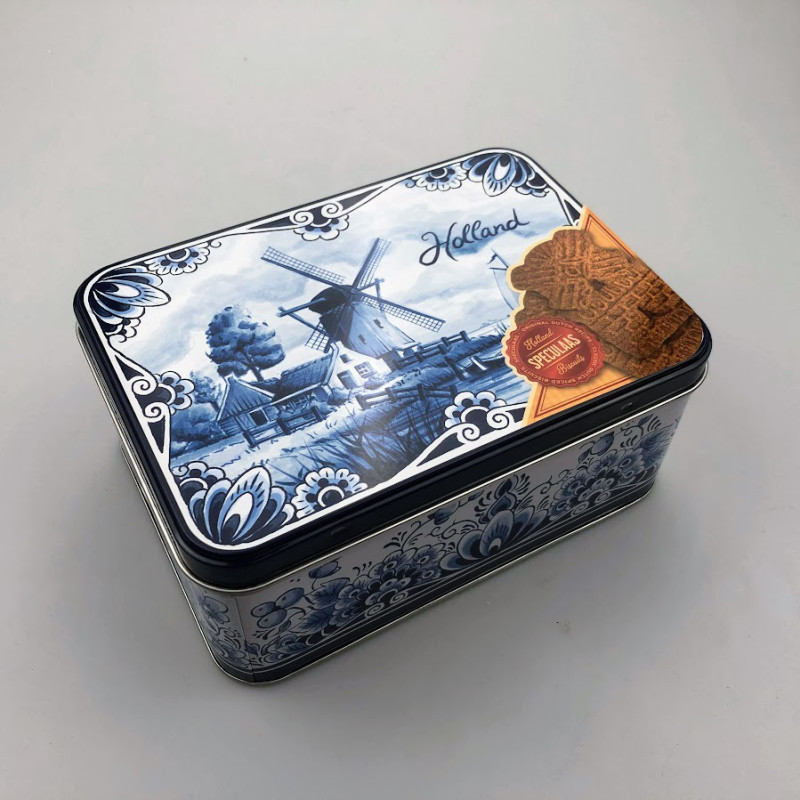 Speculaas in blik Holland Delfts Blauw Speculaas in blik Holland Delfts Blauw