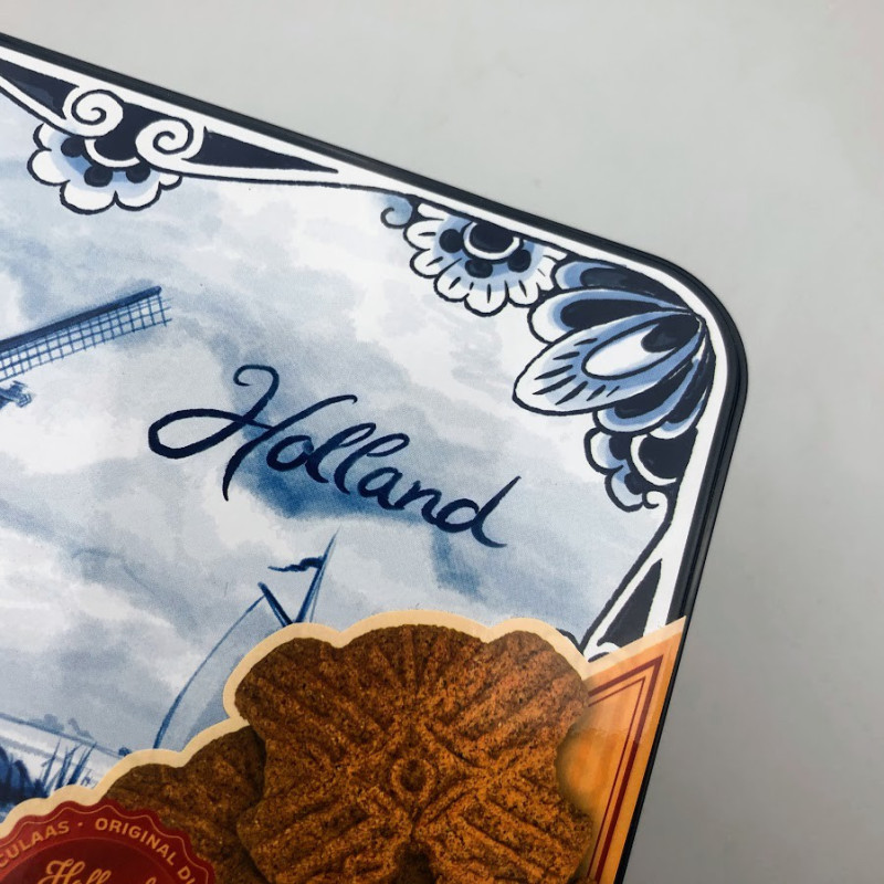Speculaas in blik Holland Delfts Blauw Speculaas in blik Holland Delfts Blauw