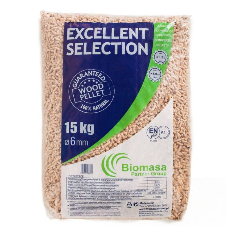 Houtpellets Excellent 15 kg zak Houtpellets Excellent 15 kg zak