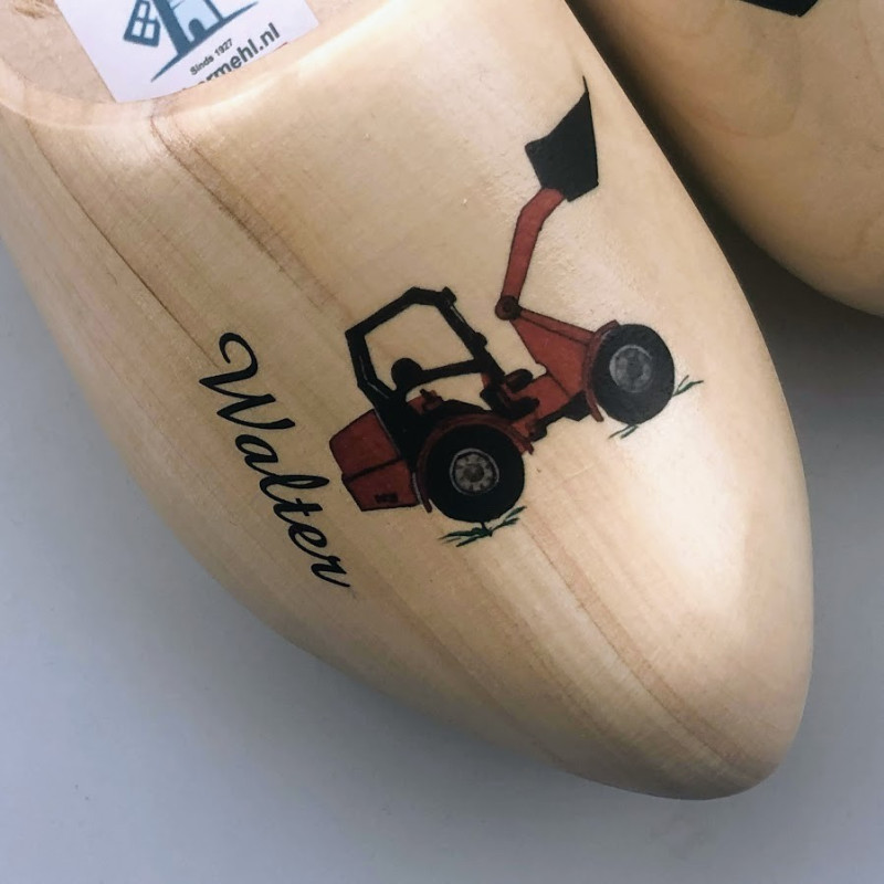 [Geboorte] klompjes met naam blank gelakt met shovel