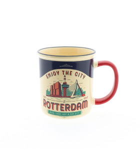 Beker - Mok Vintage Rotterdam blauw Enjoy the City Beker - Mok Vintage Rotterdam blauw Enjoy the City