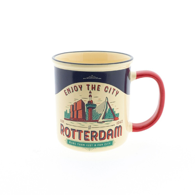 Beker - Mok Vintage Rotterdam blauw Enjoy the City Beker - Mok Vintage Rotterdam blauw Enjoy the City