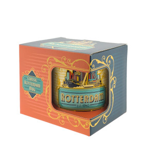 Beker - Mok  Rotterdam skyline blauw incl. luxe geschenkverpakking Beker - Mok  Rotterdam skyline blauw incl. luxe geschenkverpakking