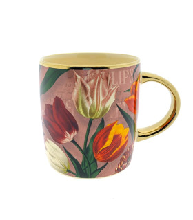 Beker pretty tulips roze/goud incl luxe kadoverpakking Beker pretty tulips roze/goud incl luxe kadoverpakking