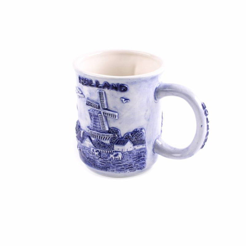 Beker in delfts blauw Holland Molen Beker in delfts blauw Holland Molen