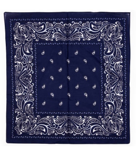 Boerenzakdoek blauw decor Paisley 60 x 60 cm origineel formaat