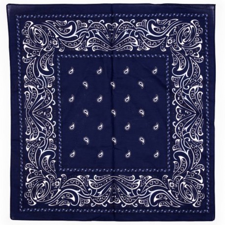 Boerenzakdoek blauw decor Paisley 60 x 60 cm origineel formaat
