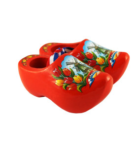 Houten Souvenirklompjes van 8 cm oranje