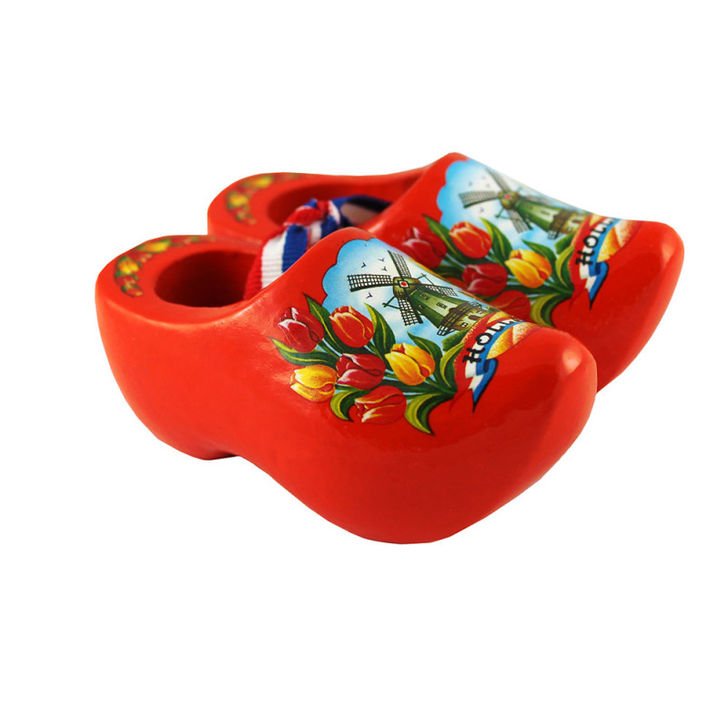Houten Souvenirklompjes van 8 cm oranje Houten Souvenirklompjes van 8 cm oranje