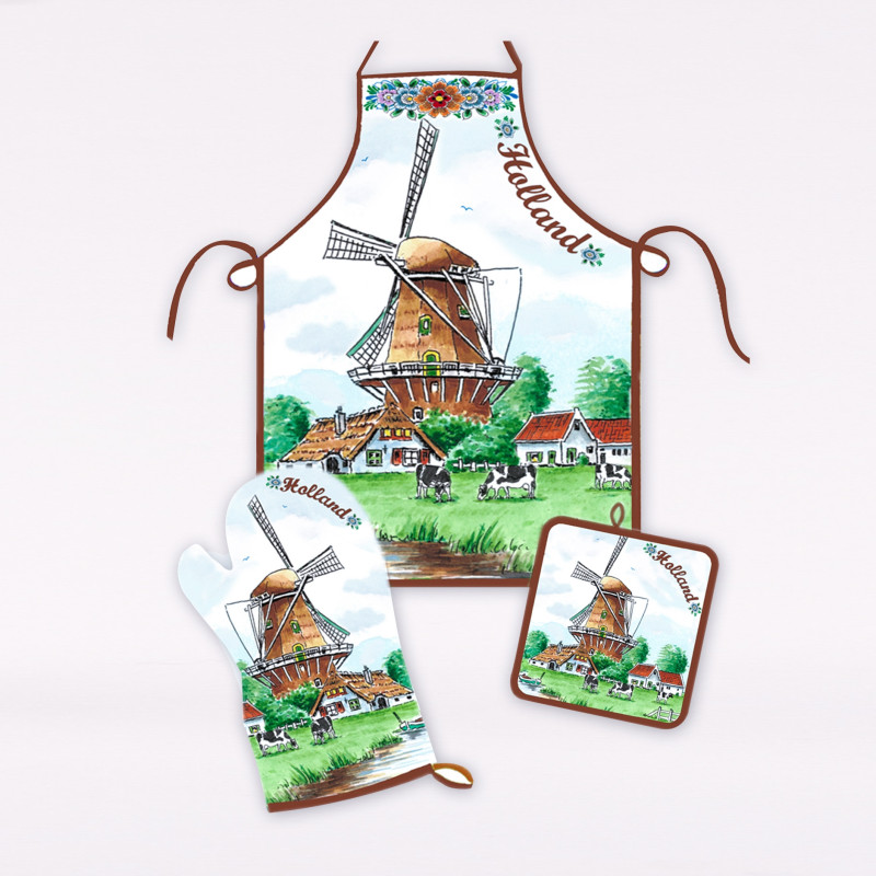 Driedelige keukenset Holland Molen en Koetjes - 8548 Driedelige keukenset Holland Molen en Koetjes - 8548