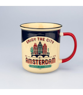 Mok Amsterdam Ornaments blauw incl. geschenkverpakking Mok Amsterdam Ornaments blauw incl. geschenkverpakking