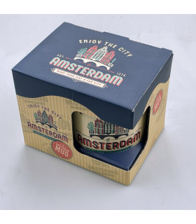 Mok vintage Amsterdam Ornaments blauw incl. geschenkverpakking Mok vintage Amsterdam Ornaments blauw incl. geschenkverpakking