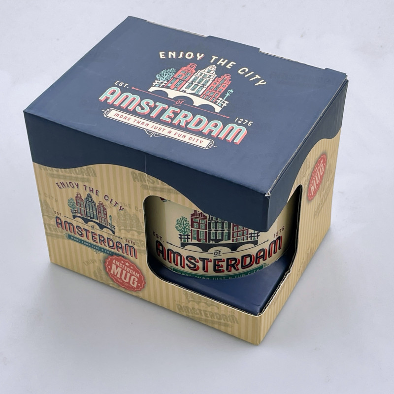 Mok vintage Amsterdam Ornaments blauw incl. geschenkverpakking Mok vintage Amsterdam Ornaments blauw incl. geschenkverpakking