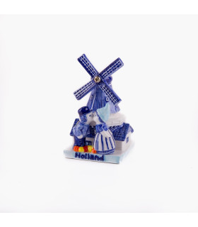 Molen kuspaar 8,5 cm Holland - delftsblauw