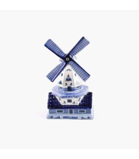 Delfts blauw stellingmolen, 15x10 cm hollands souvenir.