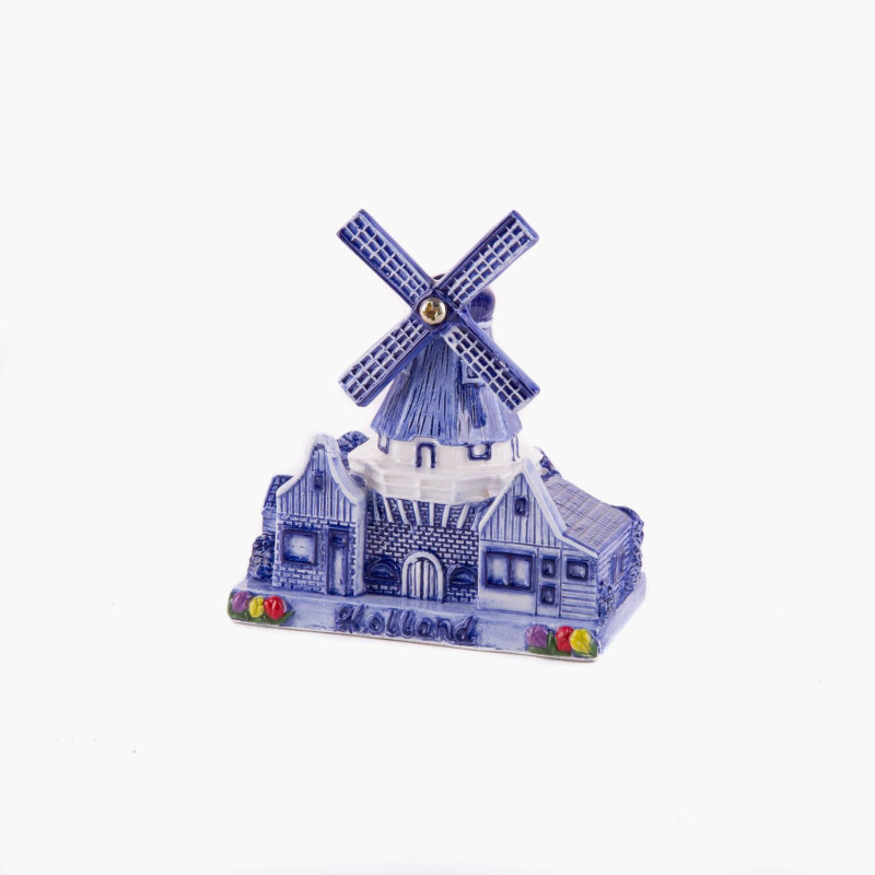 Stellingmolen, Delfts blauw, Nederlands souvenir, handbeschildert. Stellingmolen, Delfts blauw, Nederlands souvenir, handbeschildert.